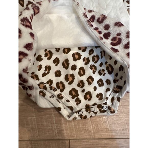 Rare Editions Baby Girls Cheetah Bodysuit & Jumper, 2 Piece Set - Off White 6-9 - Picture 6 of 7